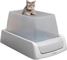 PetSafe ScoopFree Crystal Pro Self-Cleaning Cat Litter Box  Electric, Hands-Free Self-Scooping with Disposable Crystal Trays, Odor Control, Includes Hood, Gray