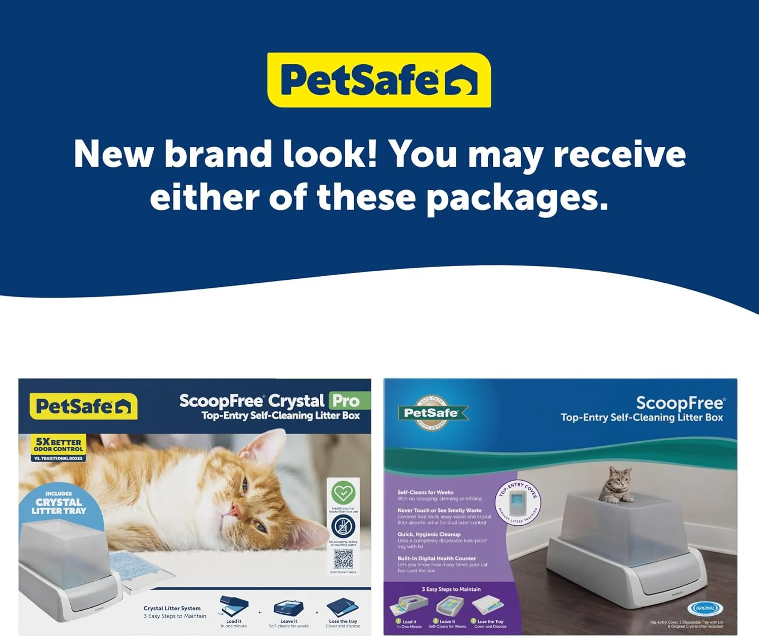 PetSafe ScoopFree Crystal Pro Self-Cleaning Cat Litter Box  Electric, Hands-Free Self-Scooping with Disposable Crystal Trays, Odor Control, Includes Hood, Gray