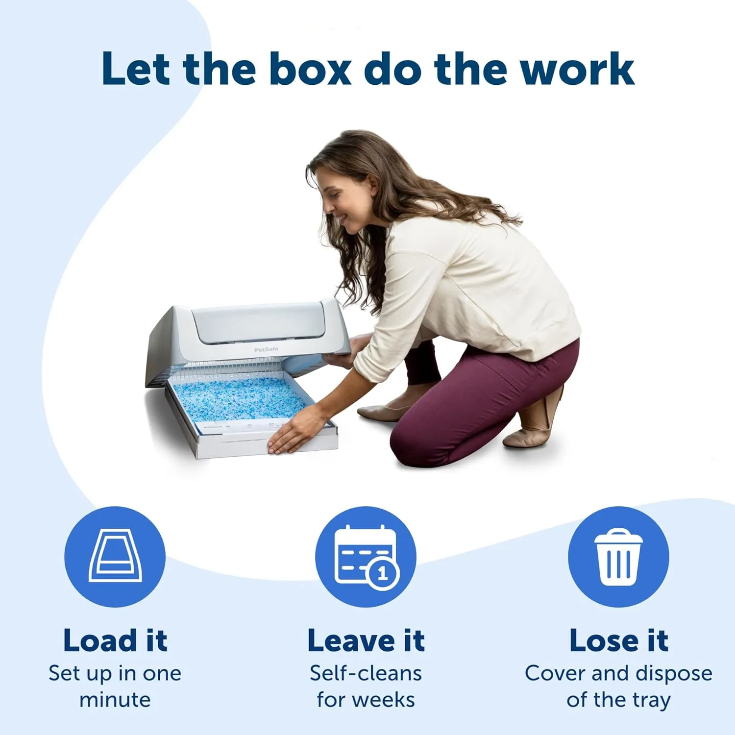 PetSafe ScoopFree Crystal Pro Self-Cleaning Cat Litter Box  Electric, Hands-Free Self-Scooping with Disposable Crystal Trays, Odor Control, Includes Hood, Gray