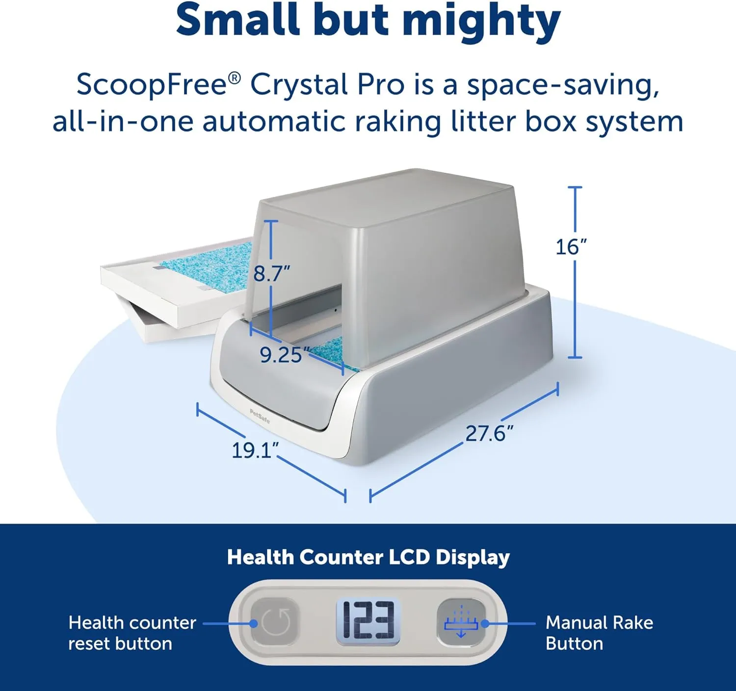 PetSafe ScoopFree Crystal Pro Self Cleaning Cat Litter Box, Front-Entry, Includes 1 Disposable Crystal Litter Tray