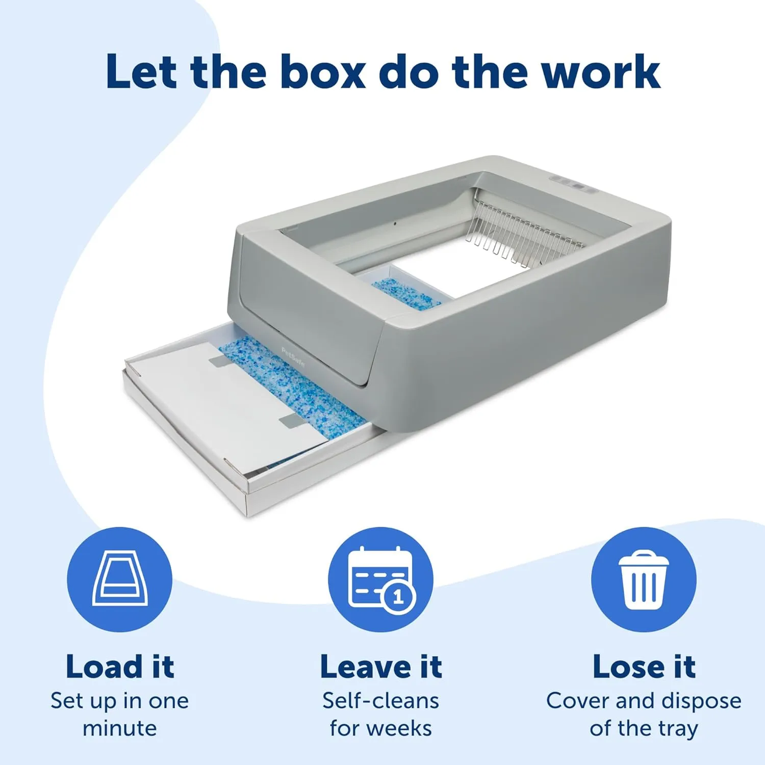 PetSafe ScoopFree Crystal Smart Self-Cleaning Cat Litter Box - WiFi & App Enabled - Hands-Free Cleanup, Less Tracking, Superior Odor Control - Includes Disposable Tray and Hood