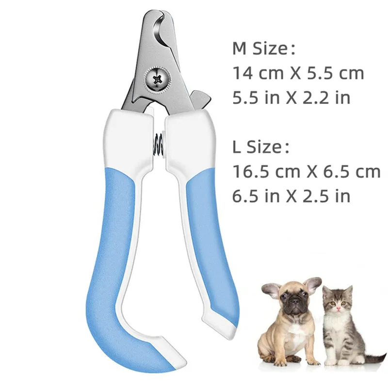 Professional Pet Nail Clipper with Safety Guard Stainless Steel Scissors Cat Dog for Claw Care Grooming Supplies Size Fits All