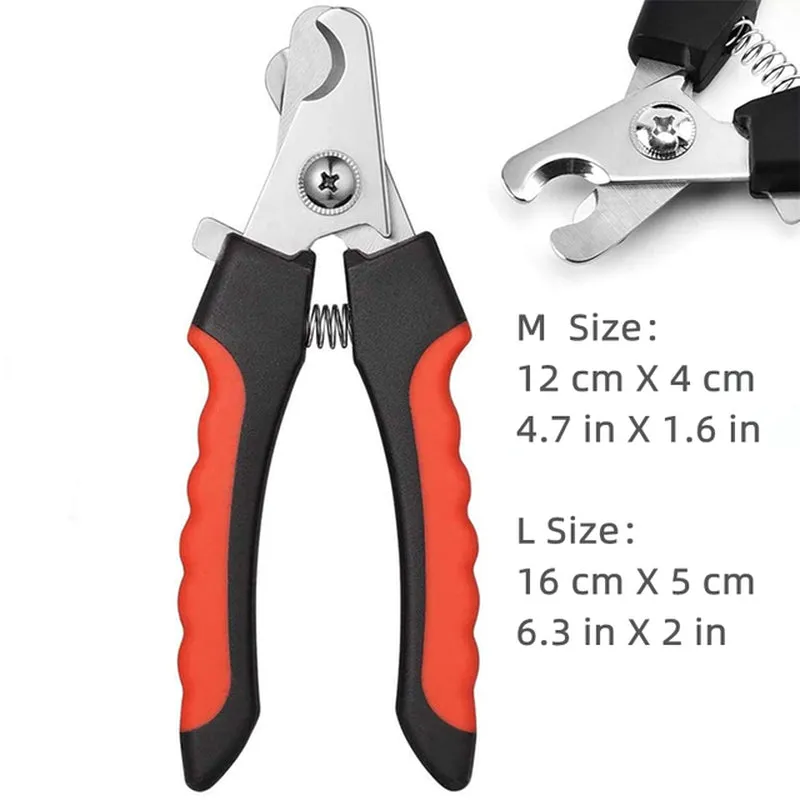 Professional Pet Nail Clipper with Safety Guard Stainless Steel Scissors Cat Dog for Claw Care Grooming Supplies Size Fits All