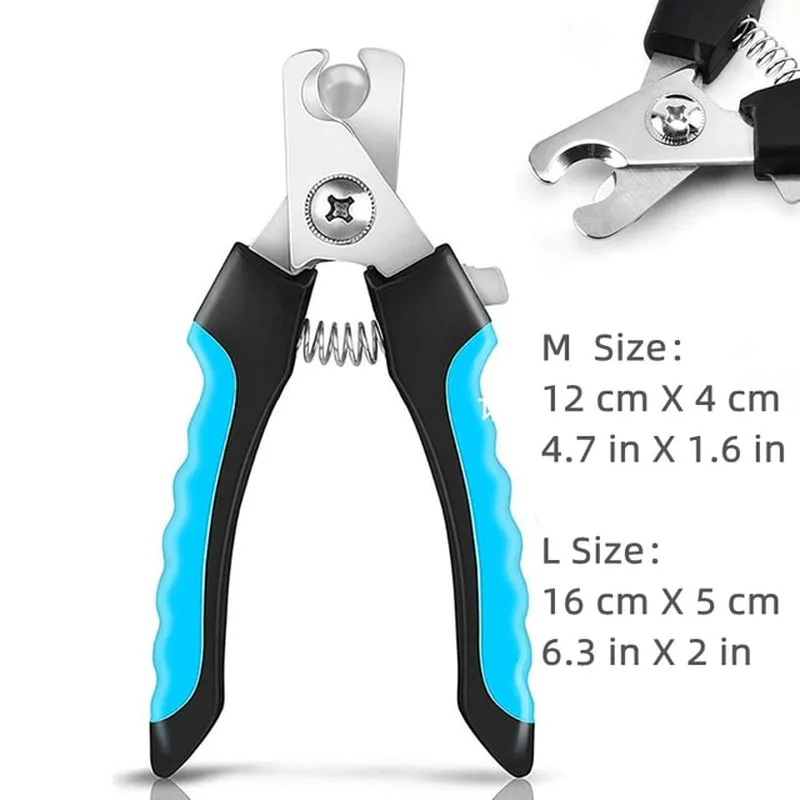 Professional Pet Nail Clipper with Safety Guard Stainless Steel Scissors Cat Dog for Claw Care Grooming Supplies Size Fits All