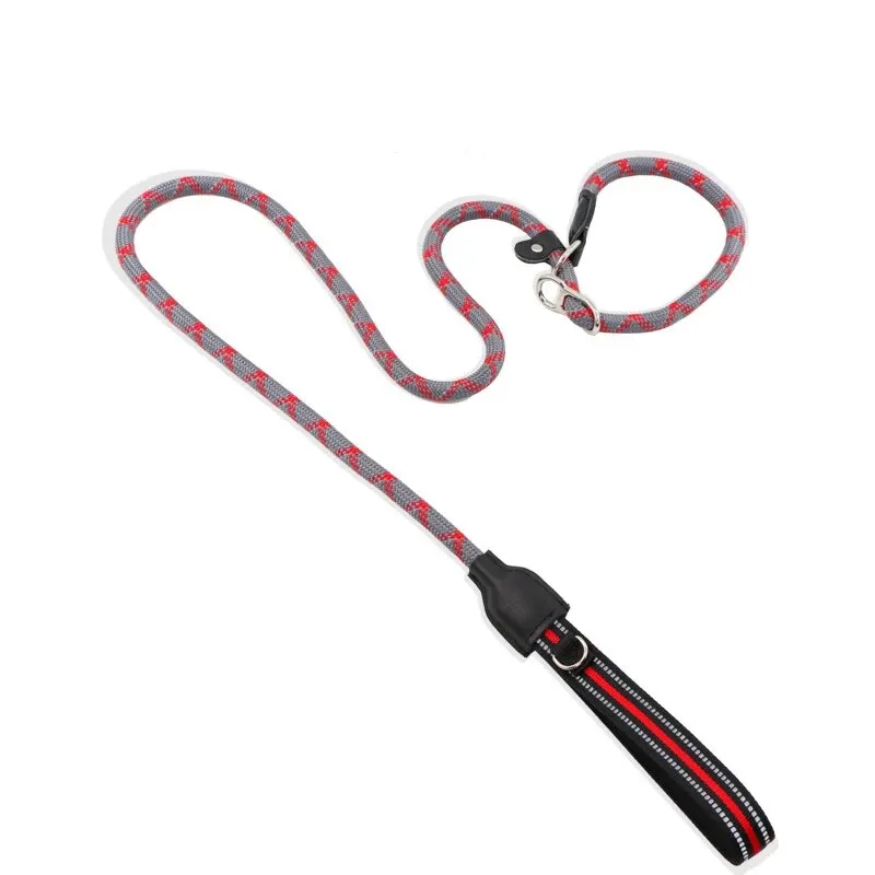 Reflective Dog Leash Double Handle Slip Lead Dog Leash