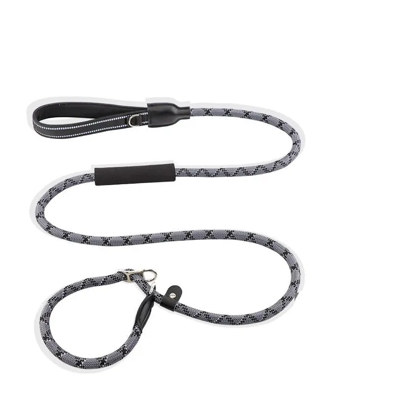 Reflective Dog Leash Double Handle Slip Lead Dog Leash