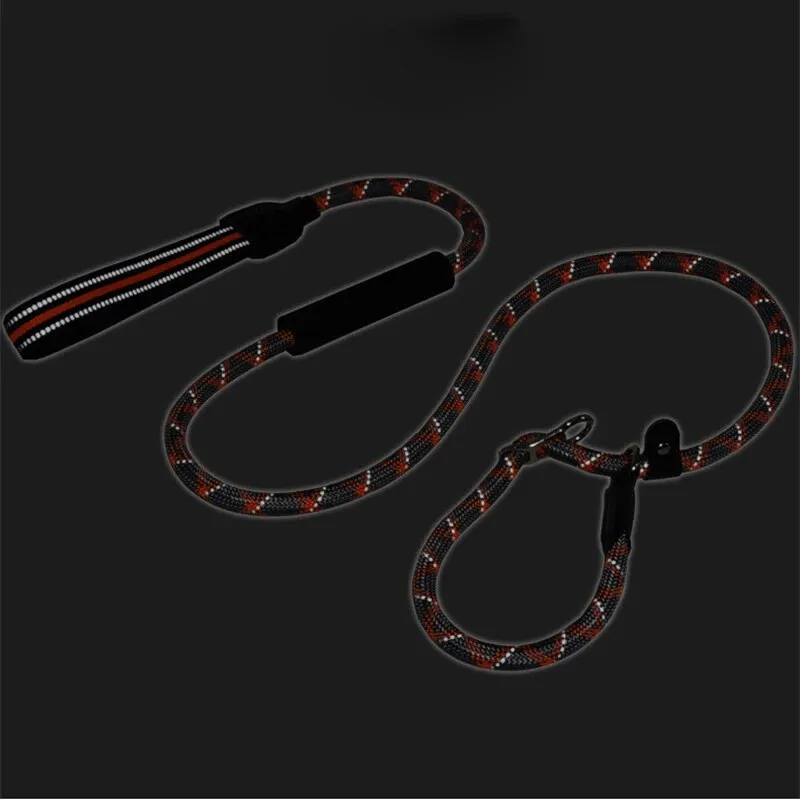 Reflective Dog Leash Double Handle Slip Lead Dog Leash