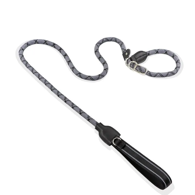 Reflective Dog Leash Double Handle Slip Lead Dog Leash