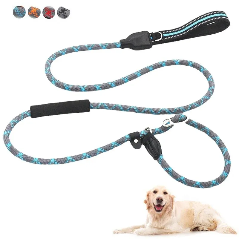 Reflective Dog Leash Double Handle Slip Lead Dog Leash