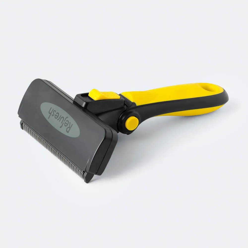 Refuresh Short and Medium Hair Dog Deshedding Tool Yellow Large^^^