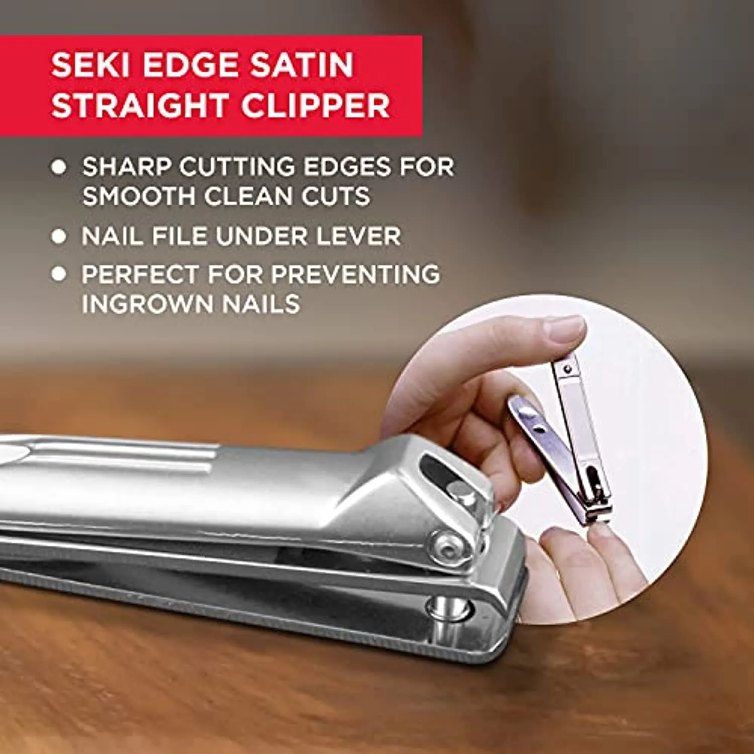 SEKI EDGE SS-108 - Stainless Steel Straight Edge Nail Clipper