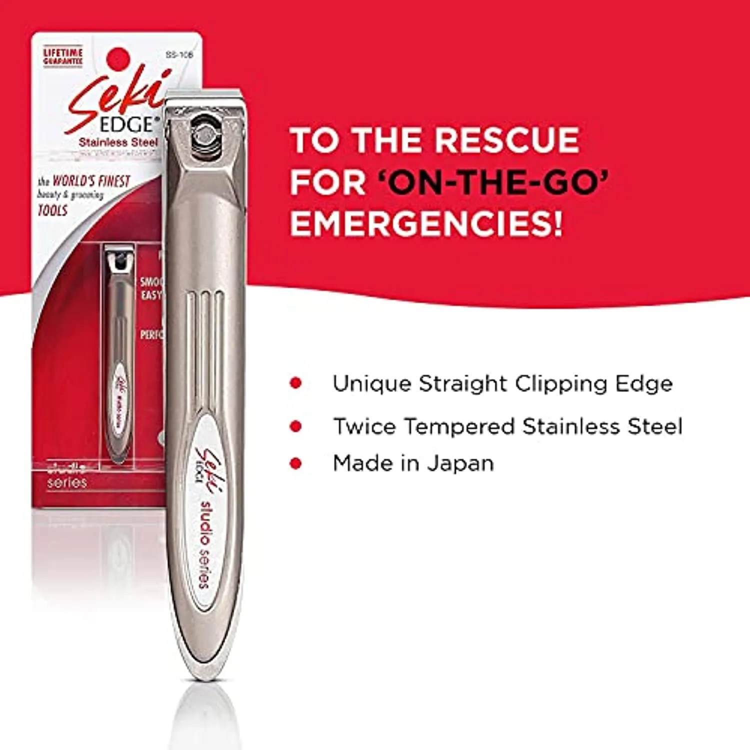 SEKI EDGE SS-108 - Stainless Steel Straight Edge Nail Clipper