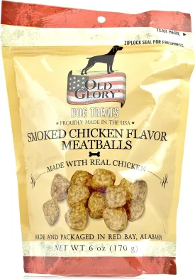 Sunshine Mills Old Glory Dog Treats, Proudly Made in The USA, 6 oz. (Smoked Chicken Flavor Meatballs W/Real Chicken)