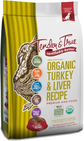 Tender & True Organic Turkey & Liver Recipe Dog Food, 11 lb