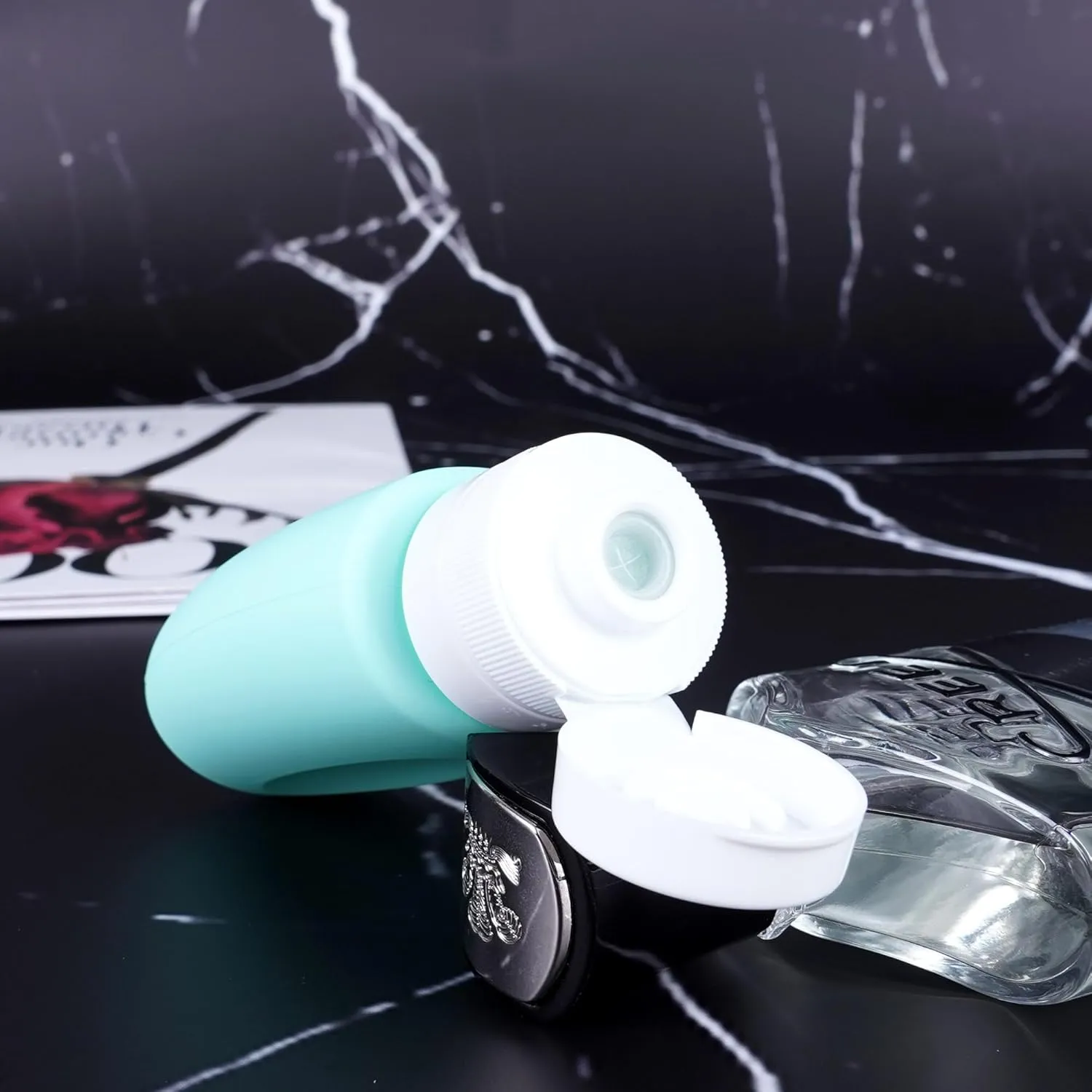 Travel Toiletry Bottles 3oz 4 Pack, TSA Approved Leakproof Silicone Containers