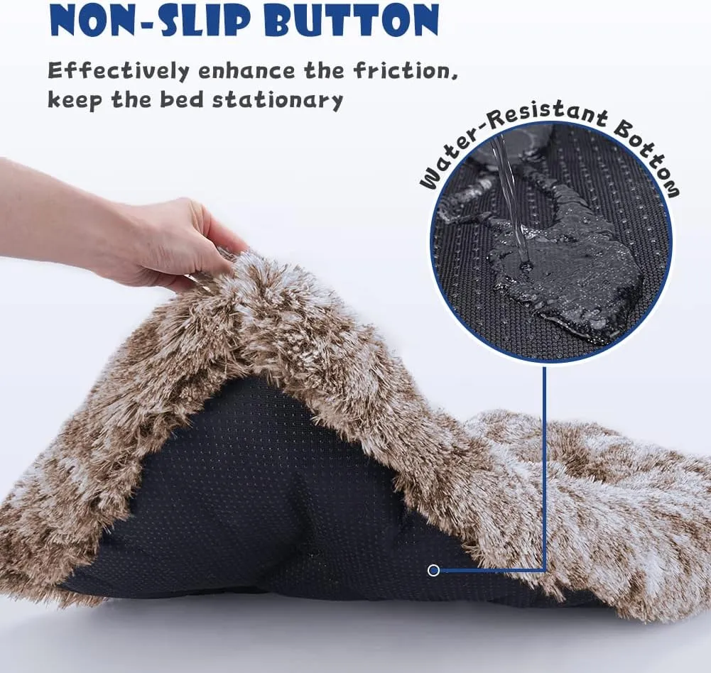 ULIGOTA Dog Bed Crate Pad Plush Soft Dog Crate Bed for Medium Dogs and Cats Washable Anti-Slip Kennel Crate Mats for Sleeping and Anti Anxiety M
