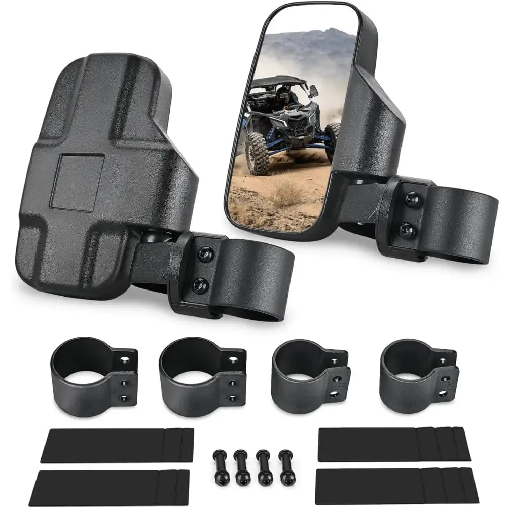 UTV Side Mirrors Universal Fit For 1.6in to 2in Roll Cages