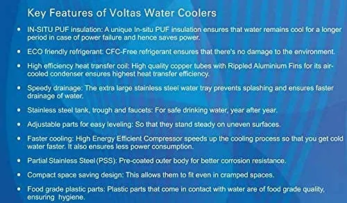 Voltas WC FS 60/80 NP Water Cooler – 80L Storage, 60 LPH Cooling, Normal & Cold Water, R134A, Stainless Steel Front Body