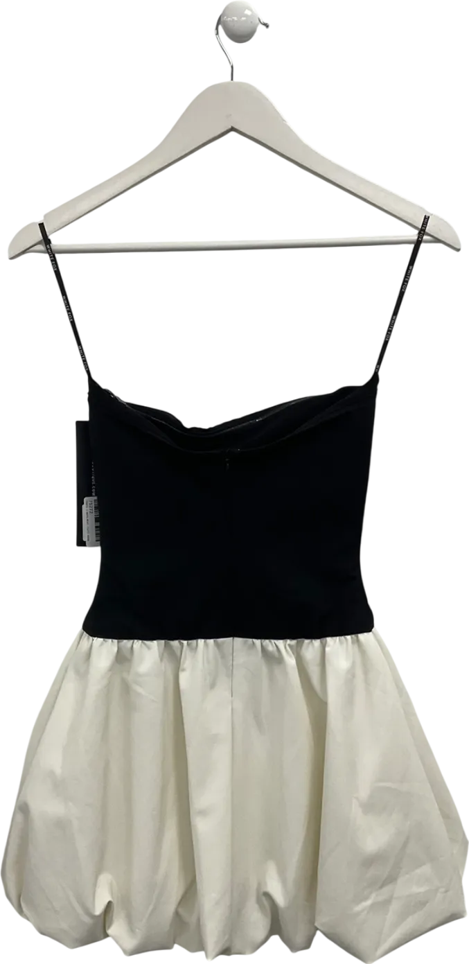 White Fox Black / Ivory  Diamond Dust Mini Dress UK XS