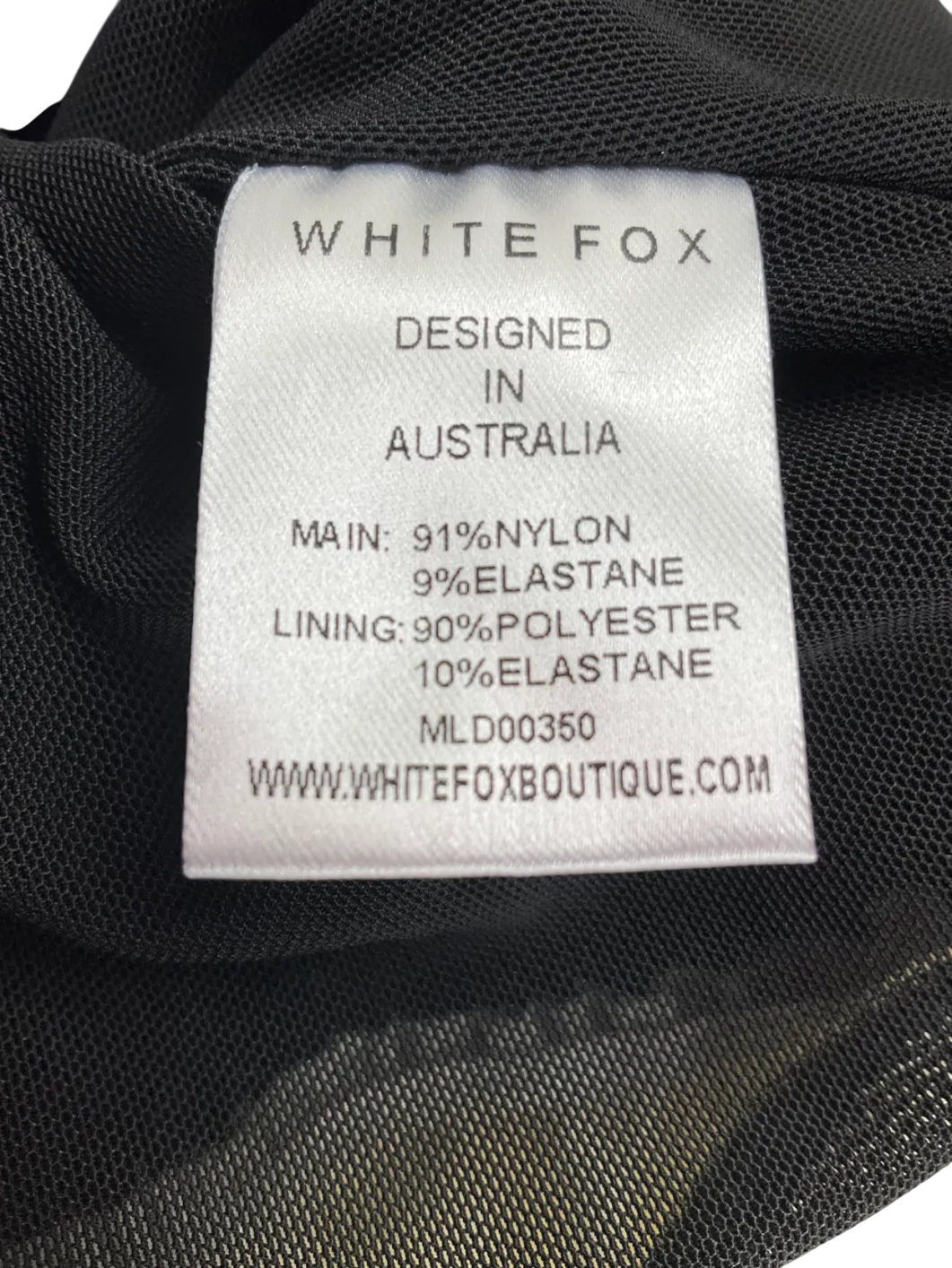 White Fox Black / Ivory  Diamond Dust Mini Dress UK XS