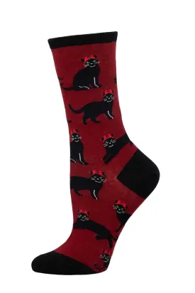 Women's SockSmith Devilish Cat Socks – Purr-fectly Wicked