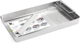 Yangbaga Stainless Steel Reusable Litter Tray with Cat Litter Scoop, Compatible with Petsafe Scoop-Free Self-Cleaning Litter Box, Efficient Poop Collecting Design, Odor Control Money-Saving Litter box