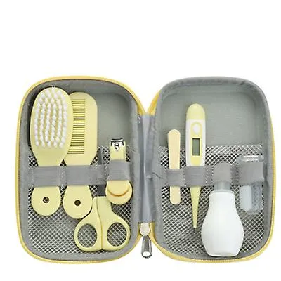 yellow Baby nail clippers, nasal aspirator, electronic thermometer combo set AZ19563